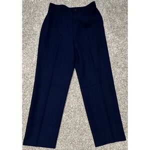 Vintage 1970's Sears Perma-Prest Pants Womens 12 Blue Elastic Waist Dress Casual